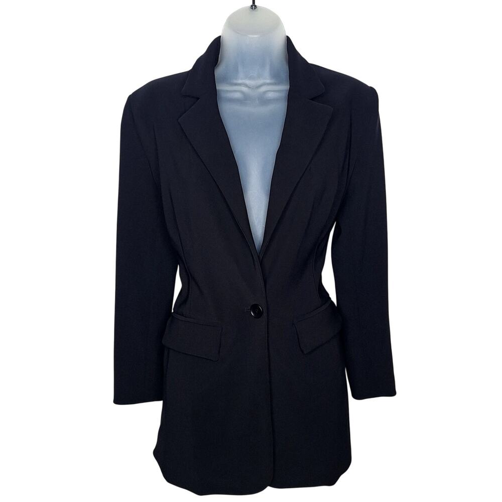 Boston Proper Beyond Travel Classic Boyfriend Blazer 4 Stretch Longline Career